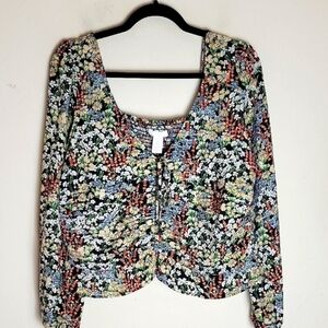 NWT H&M smocked floral blouse